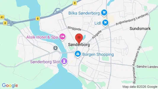 Værkstedslokaler til leje i Sønderborg - kort over placeringen