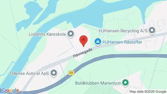 Lagerlokaler til leje i Odense C - kort over placeringen