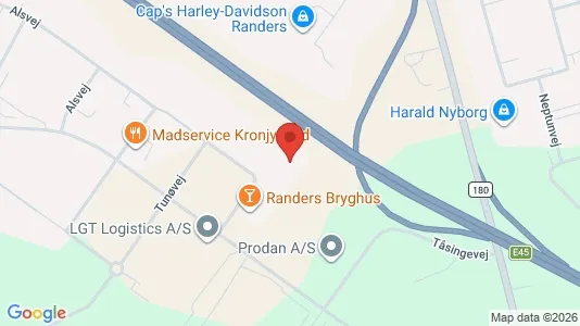 Kontorlokaler til leje i Randers SV - kort over placeringen
