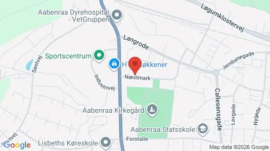 Lagerlokaler til leje i Aabenraa - kort over placeringen