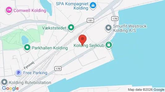 Lagerlokaler til leje i Kolding - kort over placeringen