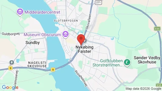 Lagerlokaler til leje i Nykøbing Falster - kort over placeringen