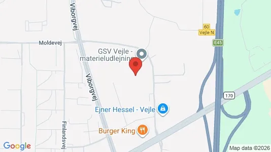 Kontorlokaler til leje i Vejle Centrum - kort over placeringen