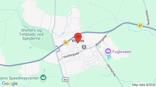 Kontorlokaler til leje i Vojens - kort over placeringen