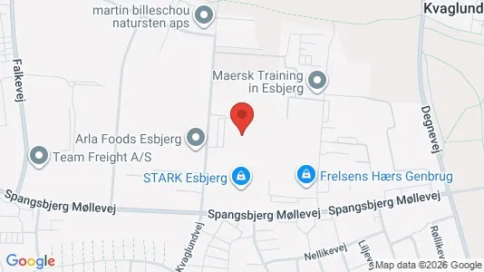 Lagerlokaler til salg i Esbjerg Ø - kort over placeringen