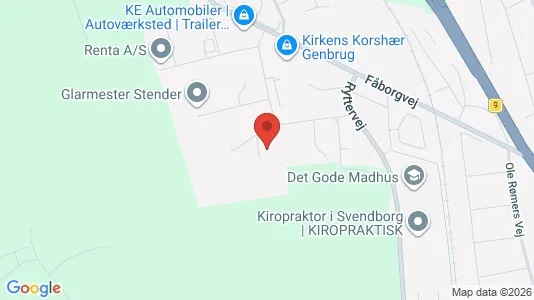 Lagerlokaler til salg i Svendborg - kort over placeringen