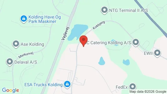 Lagerlokaler til leje i Kolding - kort over placeringen