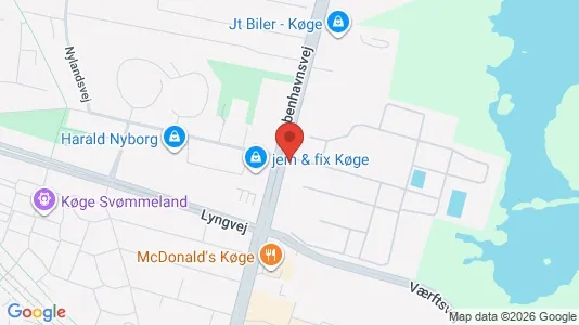 Lagerlokaler til leje i Køge - kort over placeringen
