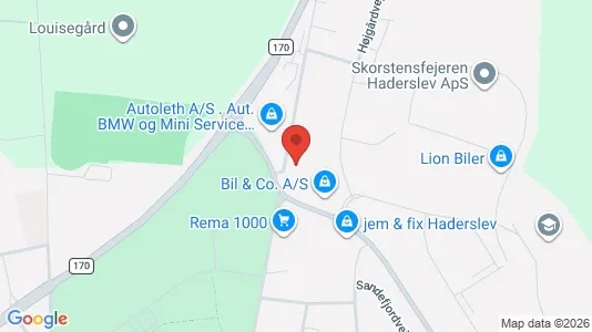 Lagerlokaler til salg i Haderslev - kort over placeringen