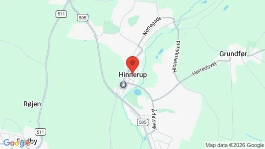 Lagerlokaler til leje i Hinnerup - kort over placeringen