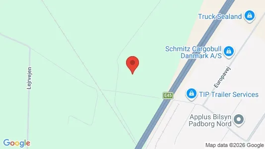 Lagerlokaler til leje i Padborg - kort over placeringen