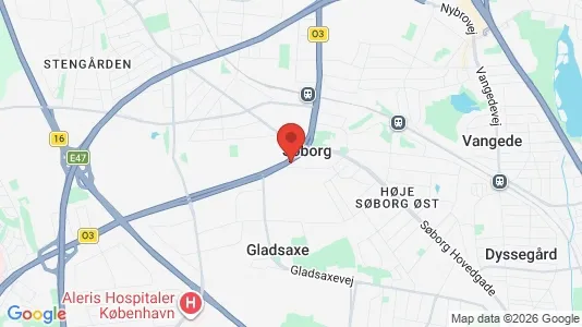 Butikslokaler til leje i Søborg - kort over placeringen