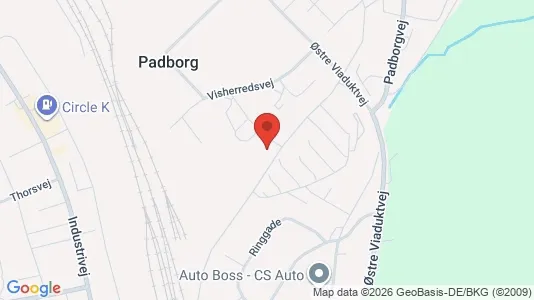 Lagerlokaler til leje i Padborg - kort over placeringen