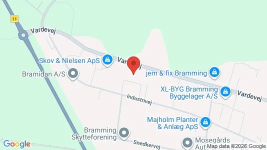 Lagerlokaler til leje i Bramming - kort over placeringen