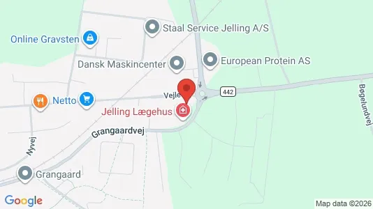 Lagerlokaler til salg i Jelling - kort over placeringen