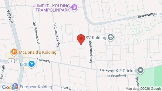 Kontorlokaler til salg i Kolding - kort over placeringen