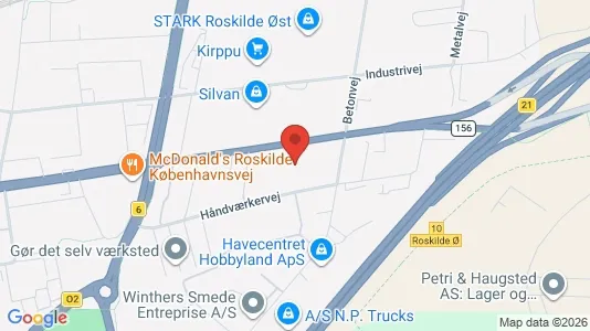 Lagerlokaler til leje i Roskilde - kort over placeringen