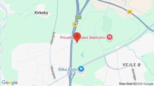 Lagerlokaler til salg i Vejle Centrum - kort over placeringen