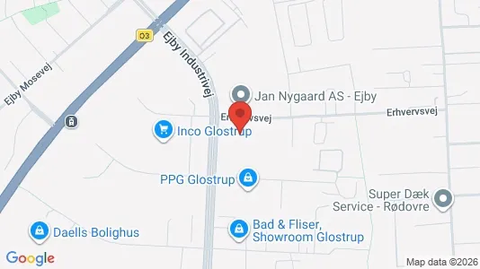Lagerlokaler til leje i Glostrup - kort over placeringen