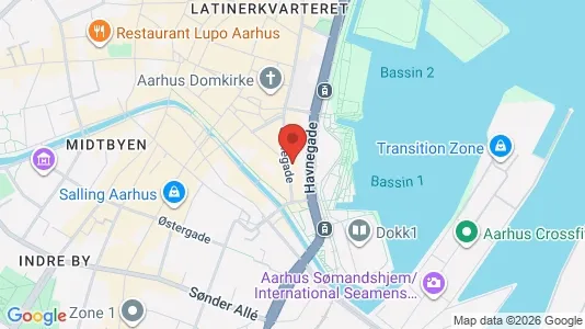 Kliniklokaler til leje i Århus C - kort over placeringen