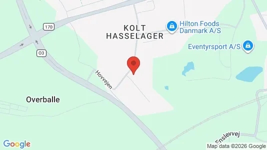 Lagerlokaler til salg i Hasselager - kort over placeringen