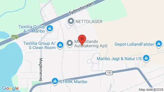 Lagerlokaler til leje i Maribo - kort over placeringen