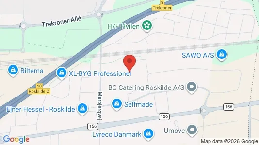 Lagerlokaler til leje i Roskilde - kort over placeringen