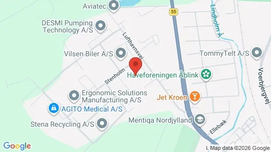 Lagerlokaler til leje i Nørresundby - kort over placeringen