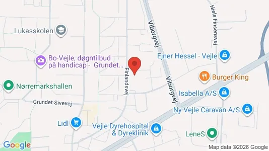 Lagerlokaler til leje i Vejle Centrum - kort over placeringen