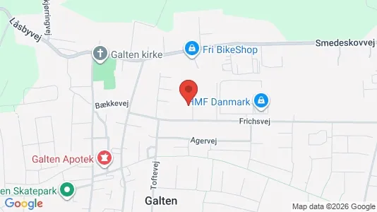 Lagerlokaler til salg i Galten - kort over placeringen