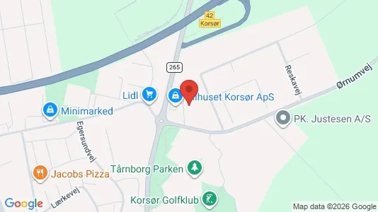 Lagerlokaler til leje i Korsør - kort over placeringen