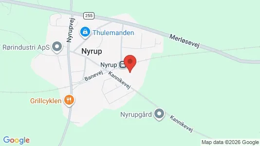 Lagerlokaler til leje i Nyrup - kort over placeringen