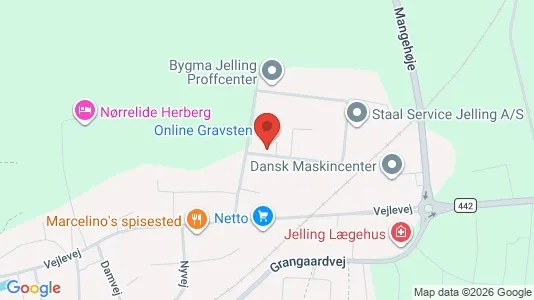 Lagerlokaler til leje i Jelling - kort over placeringen