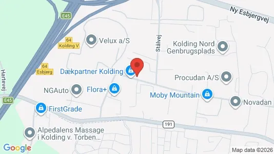 Lagerlokaler til leje i Kolding - kort over placeringen