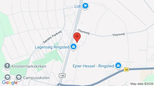 Lagerlokaler til leje i Ringsted - kort over placeringen