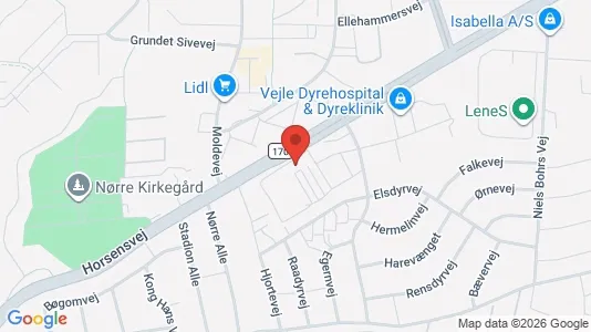 Lagerlokaler til leje i Vejle Centrum - kort over placeringen