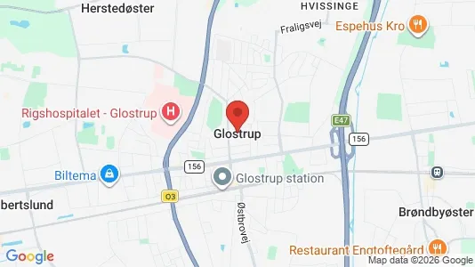 Lagerlokaler til leje i Glostrup - kort over placeringen