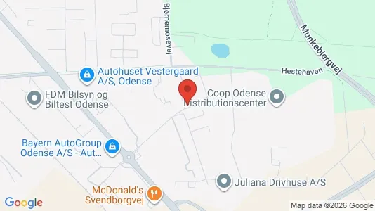 Lagerlokaler til leje i Odense S - kort over placeringen