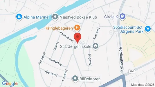 Lagerlokaler til leje i Næstved - kort over placeringen