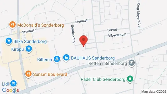 Lagerlokaler til leje i Sønderborg - kort over placeringen