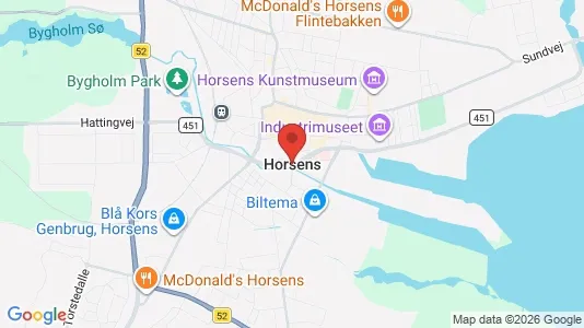 Lagerlokaler til leje i Horsens - kort over placeringen