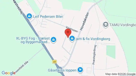 Lagerlokaler til leje i Vordingborg - kort over placeringen